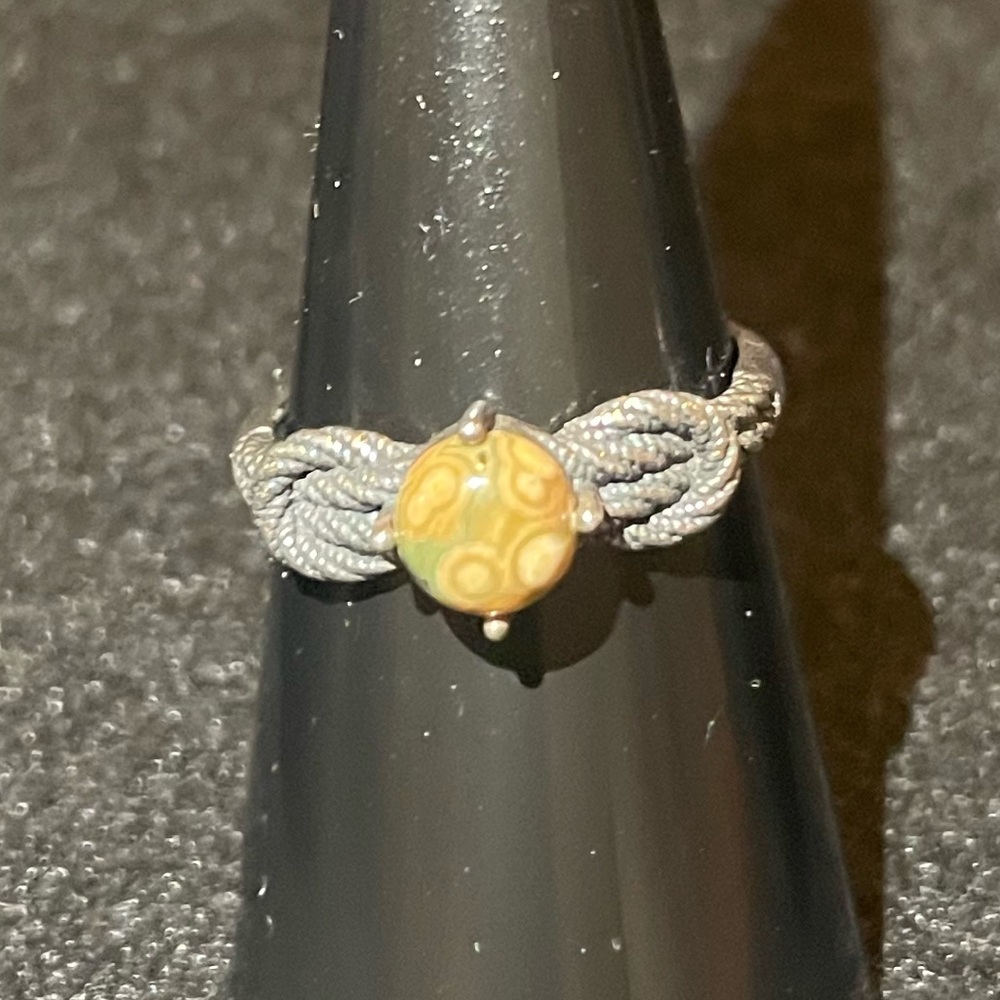 Rare 8th vein Ocean Jasper Gemstone and 925 Sterling silver Ring